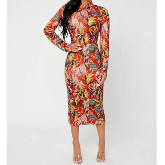 Multicolored Bodycon Dress - Picture 8 of 14